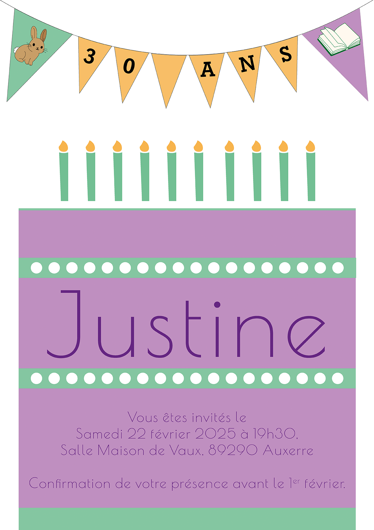 Invitation anniversaire pour des 30 ans