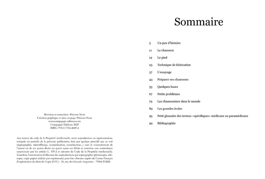 Livre professionnel - Sommaire