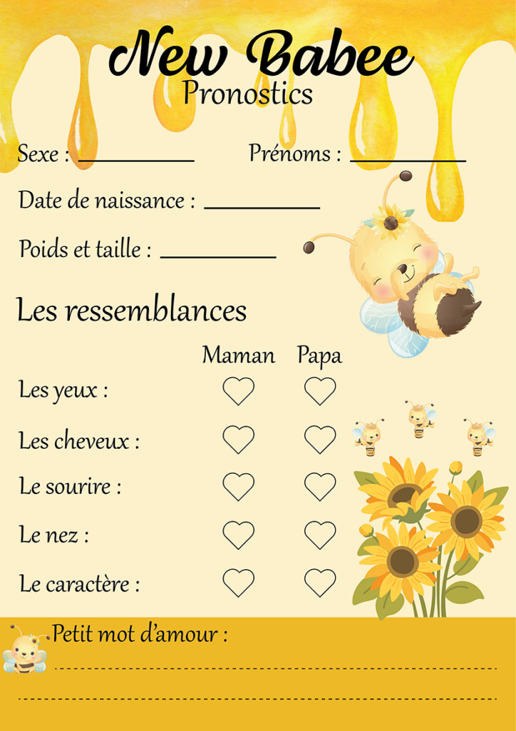 Jeu des pronostics thème abeille